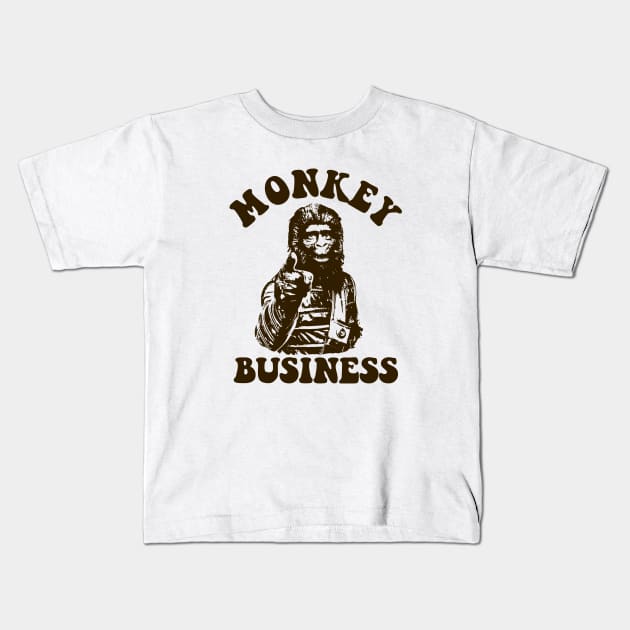 Planet of the Apes - Monkey Business Kids T-Shirt by KERZILLA